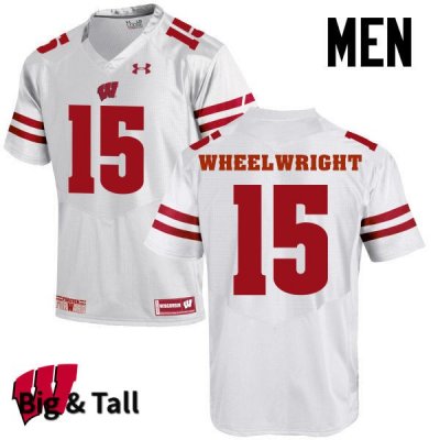 Men's Wisconsin Badgers NCAA #15 Robert Wheelwright White Authentic Under Armour Big & Tall Stitched College Football Jersey NN31J60FH